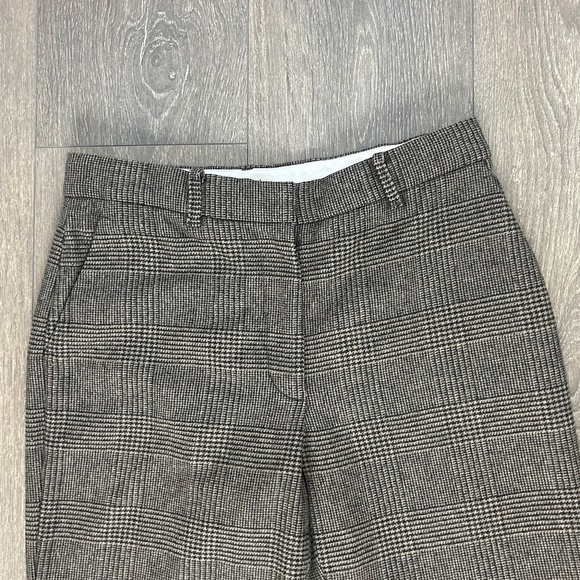 Aritzia Wilfred Gimont Pant Plaid Wool Crop Trousers Straight Leg Brown Size 2 - Picture 6 of 16